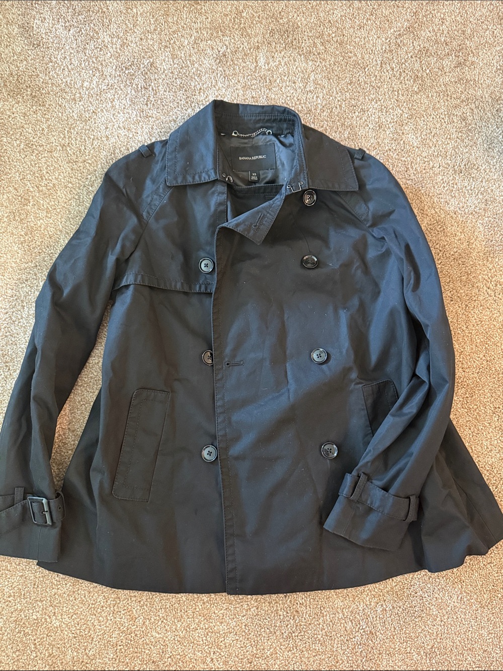 Banana Republic Black Women's Double-Breasted Trench Coat